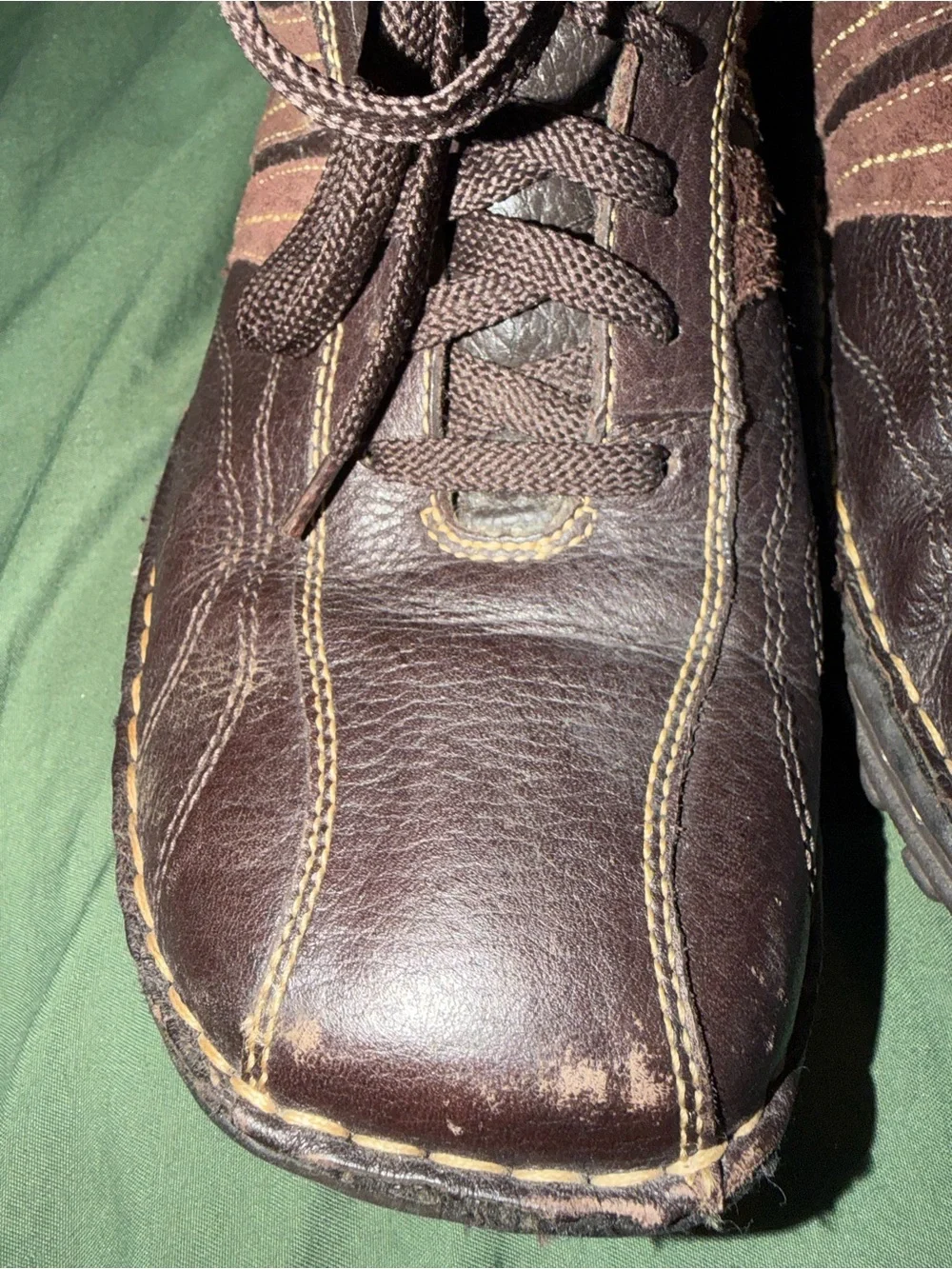 UNIONBAY Men's Dark Brown Leather Lace-Up Sneakers